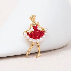 Pearl girl decor brooch